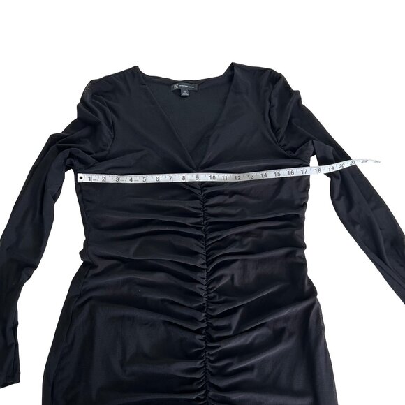 Black Bodycon Cocktail & Party Dress Size XL INC. V Neck, ruched mesh. - Picture 9 of 13